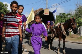 Carretas peregrinas llegan a Popoyuapa en un ambiente de fe y devoción
