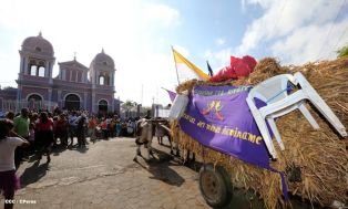 Carretas peregrinas llegan a Popoyuapa en un ambiente de fe y devoción