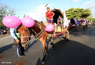 Carretas peregrinas llegan a Popoyuapa en un ambiente de fe y devoción