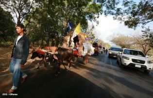 Carretas peregrinas llegan a Popoyuapa en un ambiente de fe y devoción