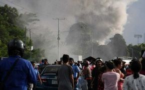 Incendio en tramos de pólvora en Tiscapa
