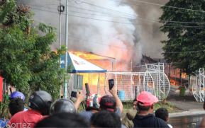 Incendio en tramos de pólvora en Tiscapa
