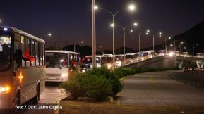 Caravana de 150 buses rusos llegan a la ciudad de Managua