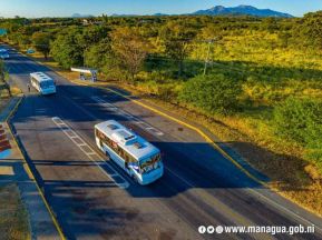 Caravana de 150 buses rusos llegan a la ciudad de Managua