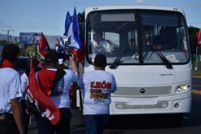 Caravana de 150 buses rusos llegan a la ciudad de Managua