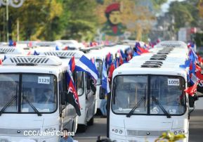 Gobierno de Nicaragua celebra entrega del primer lote de autobuses rusos