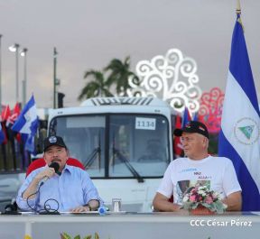 Gobierno de Nicaragua celebra entrega del primer lote de autobuses rusos