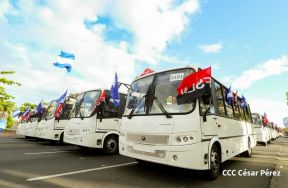 Gobierno de Nicaragua celebra entrega del primer lote de autobuses rusos