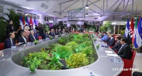 Reunión entre el Presidente Daniel Ortega y Compañera Rosario con el Canciller de Irán