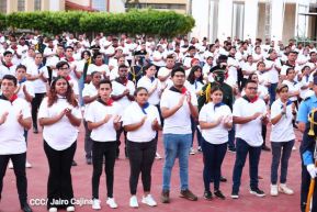 Presidente Daniel Ortega y Vicepresidenta Rosario Murillo en encuentro con el Presidente de Irán
