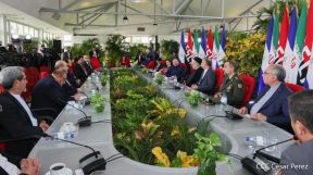 Presidente Daniel Ortega y Vicepresidenta Rosario Murillo en Acto de Clausura de la Visita del Presidente de Irán