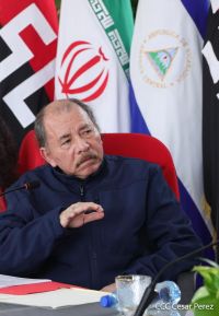 Presidente Daniel Ortega y Vicepresidenta Rosario Murillo en Acto de Clausura de la Visita del Presidente de Irán