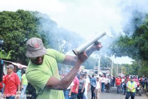 Miles de sandinistas caminan en saludo al 44/19 en Julio Victorioso