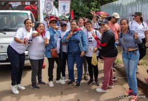 Miles de sandinistas caminan en saludo al 44/19 en Julio Victorioso