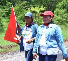 Caminata rumbo a la Hacienda San Jacinto para celebrar las batallas por la soberanía e independencia