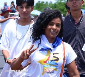 Caminata rumbo a la Hacienda San Jacinto para celebrar las batallas por la soberanía e independencia