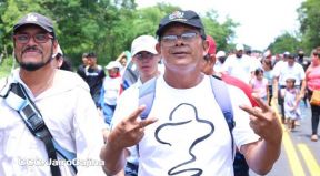 Caminata rumbo a la Hacienda San Jacinto para celebrar las batallas por la soberanía e independencia