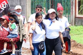 Caminata rumbo a la Hacienda San Jacinto para celebrar las batallas por la soberanía e independencia