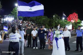 Comandante Daniel y Compañera Rosario reciben Antorcha de la Libertad Centroamericana