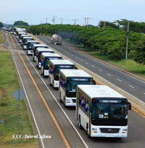 Nicaragua recibe buses procedentes de la República Popular China