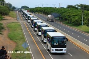 Nicaragua recibe buses procedentes de la República Popular China