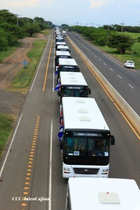 Nicaragua recibe buses procedentes de la República Popular China