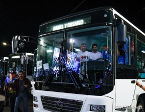 Entrega de 250 buses provenientes de China a transportistas de Managua y Ciudad Sandino