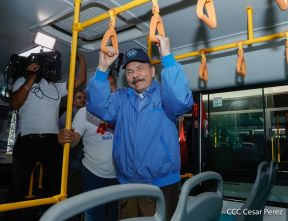 Entrega de 250 buses provenientes de China a transportistas de Managua y Ciudad Sandino