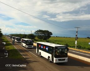 Nicaragua recibe nueva flota de 250 buses procedentes de la República Popular China