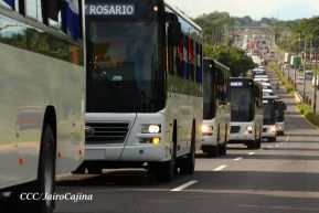 Nicaragua recibe nueva flota de 250 buses procedentes de la República Popular China