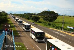 Nicaragua recibe nueva flota de 250 buses procedentes de la República Popular China
