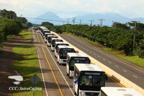 Nicaragua recibe nueva flota de 250 buses procedentes de la República Popular China