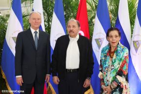 Comandante Daniel y Compañera Rosario en encuentro con el  General Nikolai Patrushev