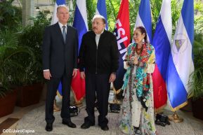 Comandante Daniel y Compañera Rosario en encuentro con el  General Nikolai Patrushev