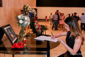 Firma de libro de condolencias en Nicaragua por las víctimas del atentado terrorista en Rusia