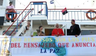 Familias de Ometepe reciben visita del Cardenal Leopoldo Brenes 