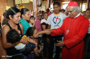 Pueblo católico de El Sauce recibe con júbilo al Cardenal Brenes