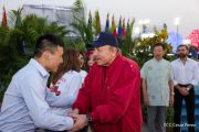 Acto en celebración acto de la entrega de buses de China a transportistas de Managua