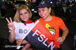 Celebran Vigilia en recibimiento y saludo al 45/19 en la Avenida de Bolívar a Chávez en Managua