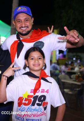 Celebran Vigilia en recibimiento y saludo al 45/19 en la Avenida de Bolívar a Chávez en Managua