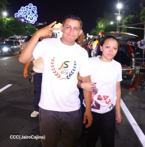 Celebran Vigilia en recibimiento y saludo al 45/19 en la Avenida de Bolívar a Chávez en Managua