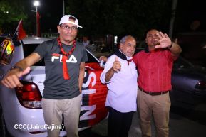 Celebran Vigilia en recibimiento y saludo al 45/19 en la Avenida de Bolívar a Chávez en Managua