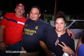 Celebran Vigilia en recibimiento y saludo al 45/19 en la Avenida de Bolívar a Chávez en Managua