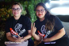 Celebran Vigilia en recibimiento y saludo al 45/19 en la Avenida de Bolívar a Chávez en Managua
