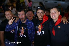 Celebran Vigilia en recibimiento y saludo al 45/19 en la Avenida de Bolívar a Chávez en Managua