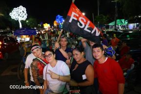 Celebran Vigilia en recibimiento y saludo al 45/19 en la Avenida de Bolívar a Chávez en Managua