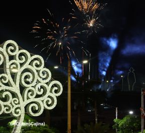 Celebran Vigilia en recibimiento y saludo al 45/19 en la Avenida de Bolívar a Chávez en Managua