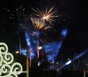 Celebran Vigilia en recibimiento y saludo al 45/19 en la Avenida de Bolívar a Chávez en Managua