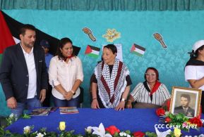 Heroína palestina Leila Khaled de visita en Nicaragua