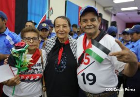 Heroína palestina Leila Khaled de visita en Nicaragua